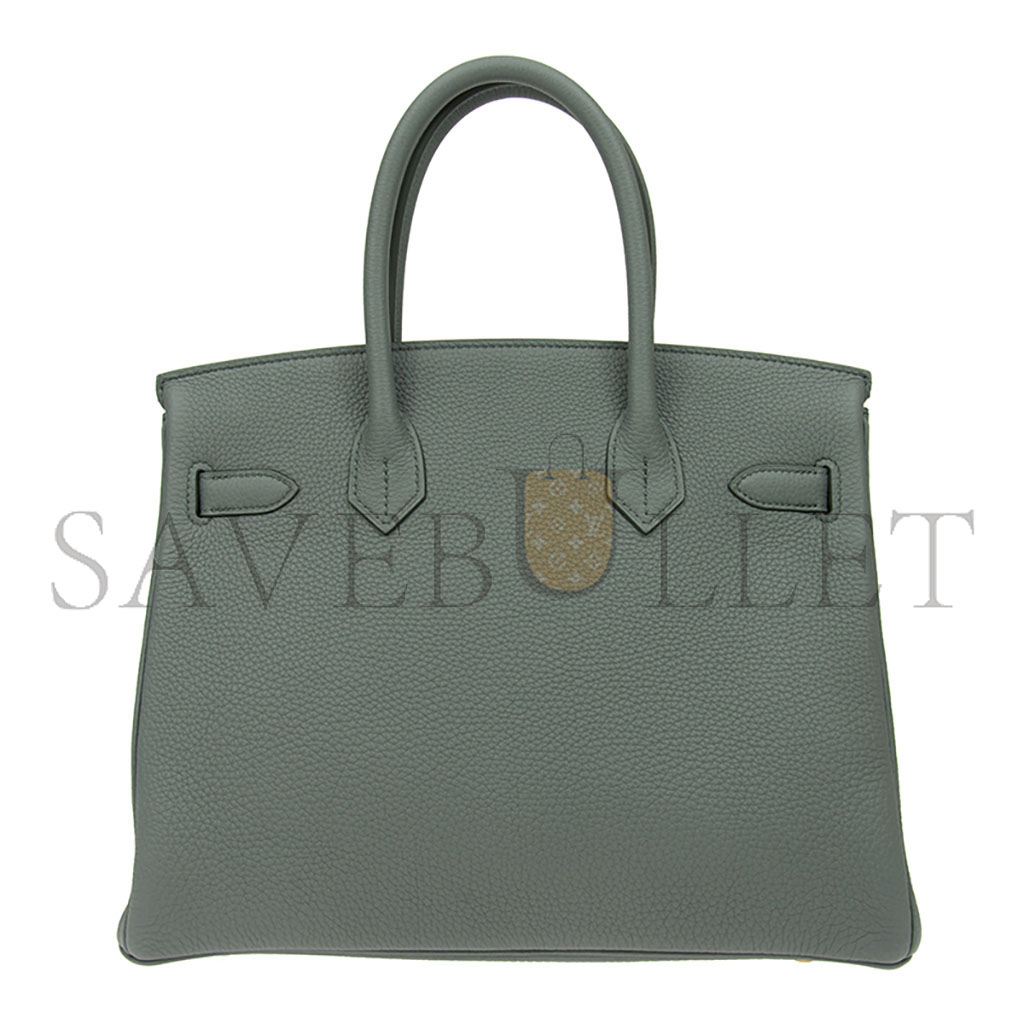 HERMES BIRKIN 30 EPSOM LEATHER BIRKIN GREEN GOLD BUCKLE HIGH END BAG BK3063TGGP4296 (30*23*15cm)